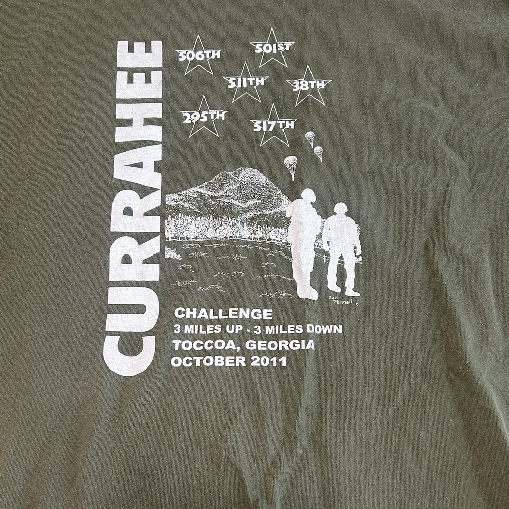 Currahee Challenge 3 mile up 3 mile down Military Run Toccoa GA 2011 XL Tshirt